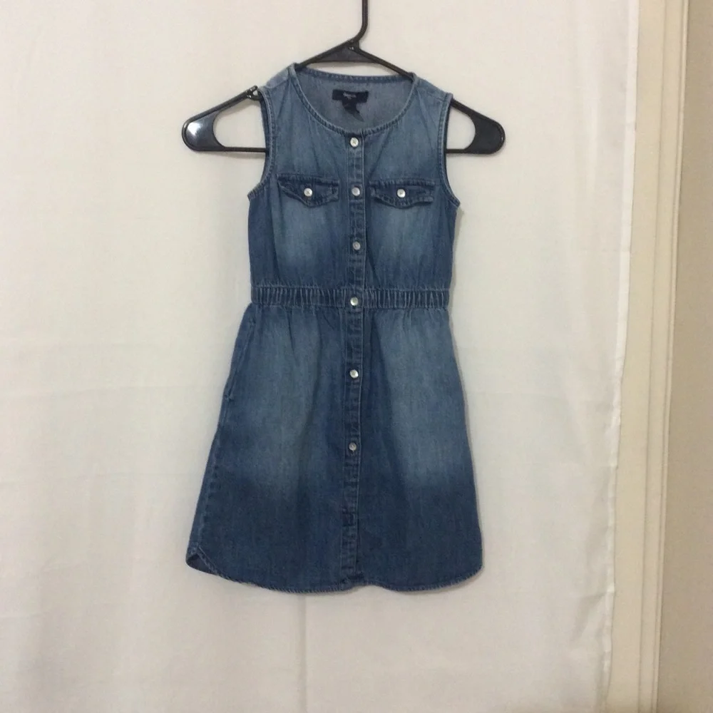 3/&35❤️Gapkids girl denim button down dress size S